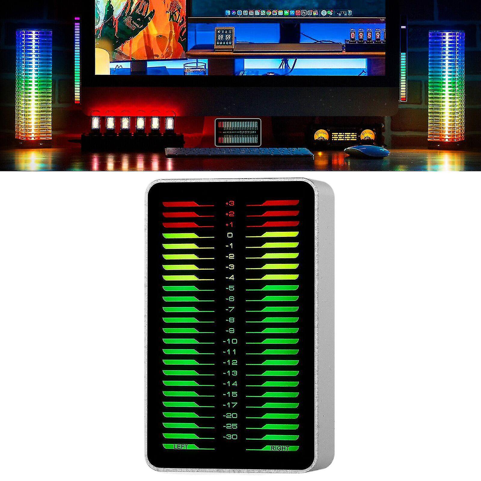 Dual Channel Led Sound Level Meter Stereo Music Spectrum Home/car o Display