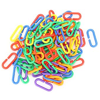 Plastic Chain Bird Toy Plastic CClips Hooks Chain Links Parrot Educational Bird Chewing Toy