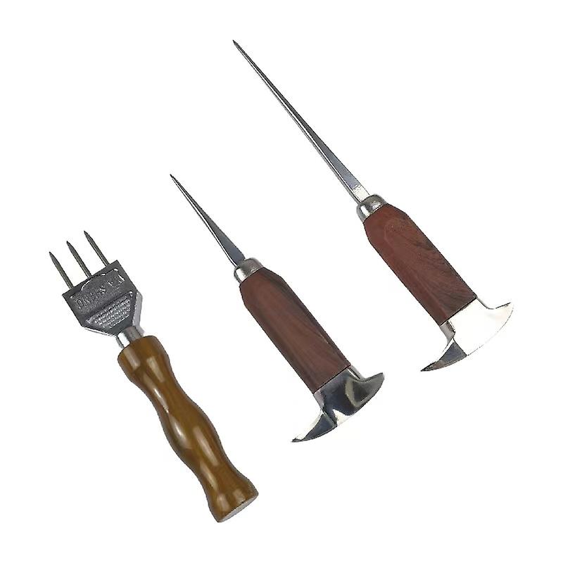 Set of Stainless Steel Ice Picks with Wooden Handle, Ideal Japanese Style Ice Crusher
