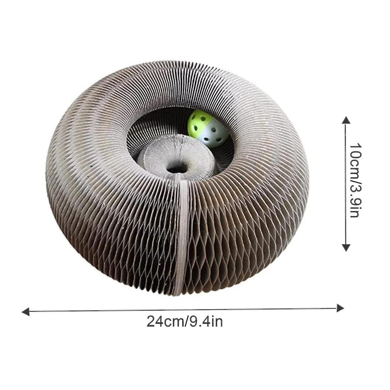 Magic Organ Cat Scratching Board with Toy Bell Round Cats Corrugated Honeycombs Paper Eco-friendly R