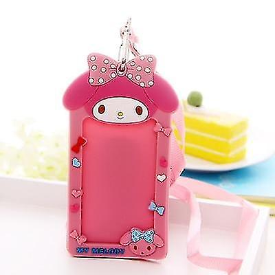 Dark Pink High Quality Cute Cartoon Silicone Id Credit Card Key Holder