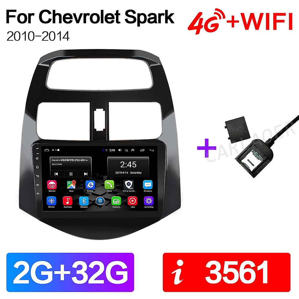 Android 10.0 For Chevrolet Spark 2010 2011 2012 2013 2014 Car Radio Multimedia Video Player Navigation Gps 2 Din 2g + 32g No Dvd