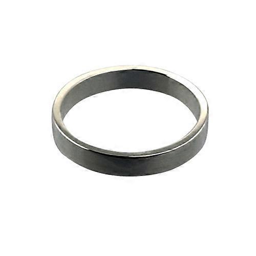 18ct White Gold 3mm plain flat Wedding Ring Size P