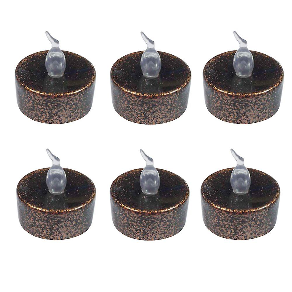 6x Sparkling Black Led Candles Wedding Decorations