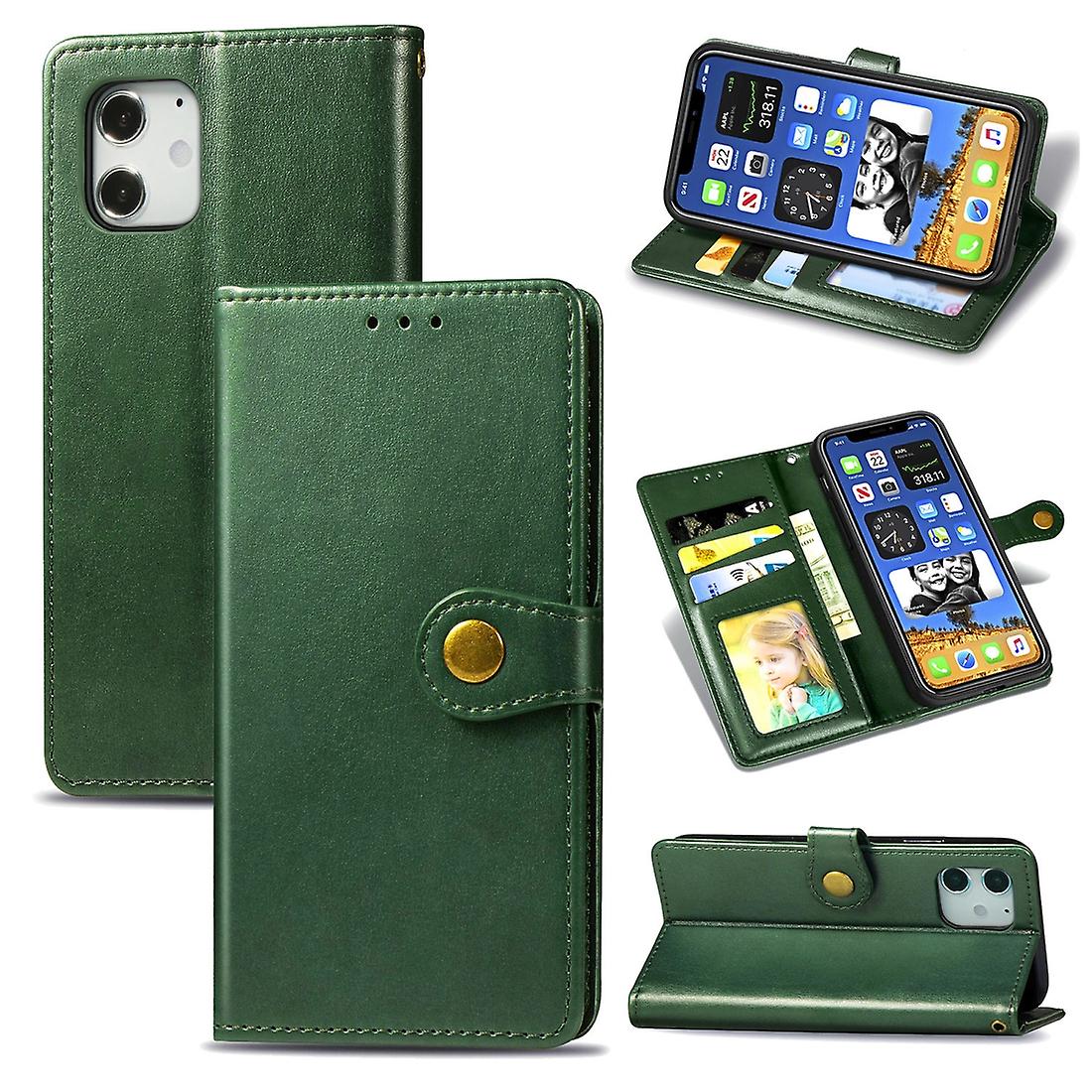 Retro Solid Color Leather Case For iPhone 12 Pro Max