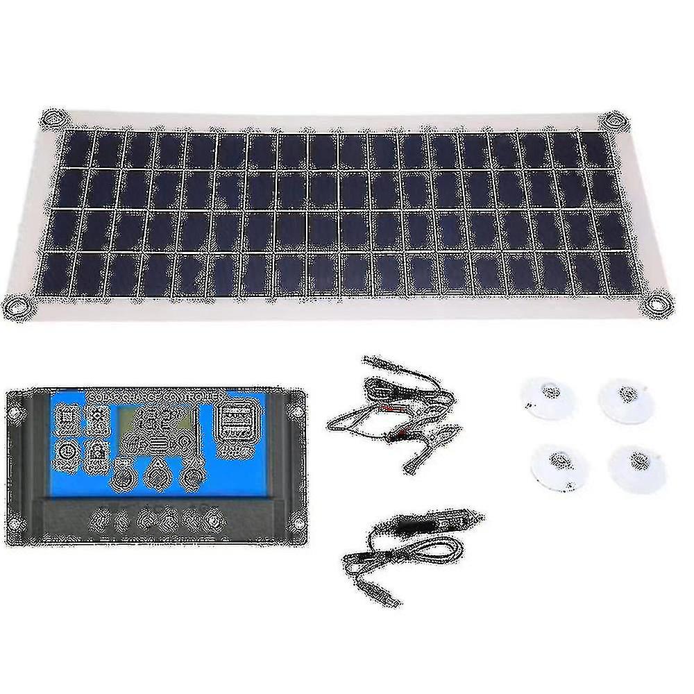 20W solpanel Dual Usb Output Solceller Solpanel 30A Controller för 12V / 24V batteri Ch