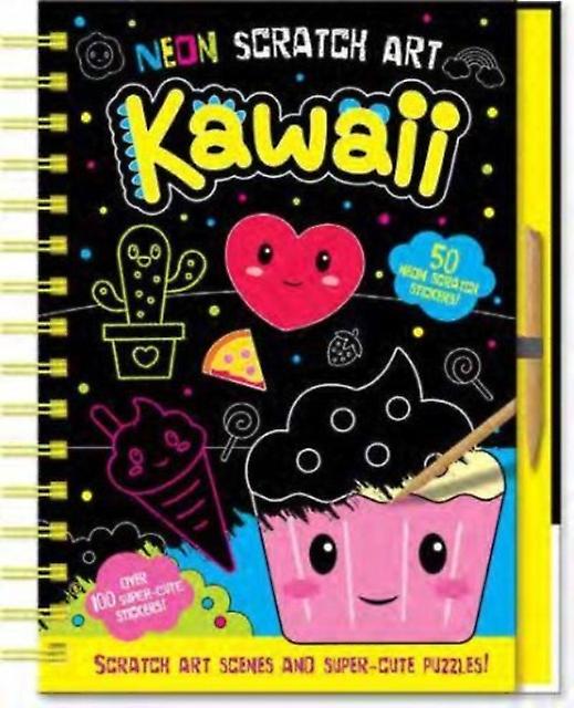 Neon Scratch Art Kawaii by Connie Isaacs Paperback Book