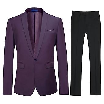 YOUTHUP Mens 2 Piece Suit Business Formal Slim Fit 1 Button...