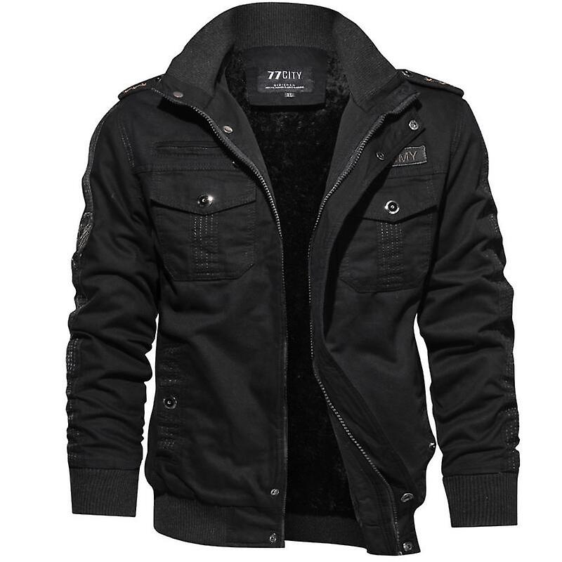 Men's Winter High Quality Jacket Multi-pocket  Leather    Coat Thick T