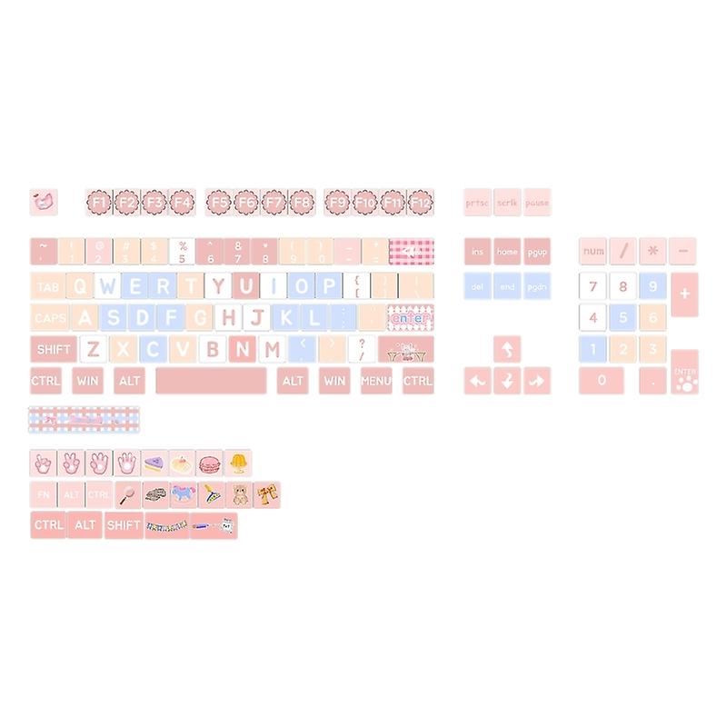 127Keys Keycaps XDA Highly Profiled English Keycap Set Colorful for Gaming Mechanical Keyboard