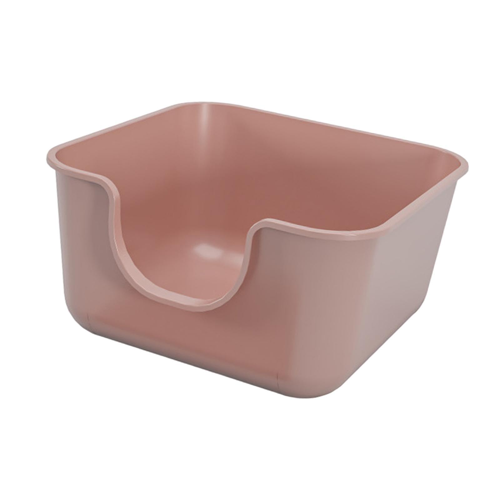 Açık Üst Kedi Kum Kabı, Kedi Kum Kapları, Küçük Hayvan Büyük Kap, Evcil Hayvan Kum Kabı, Pembe
