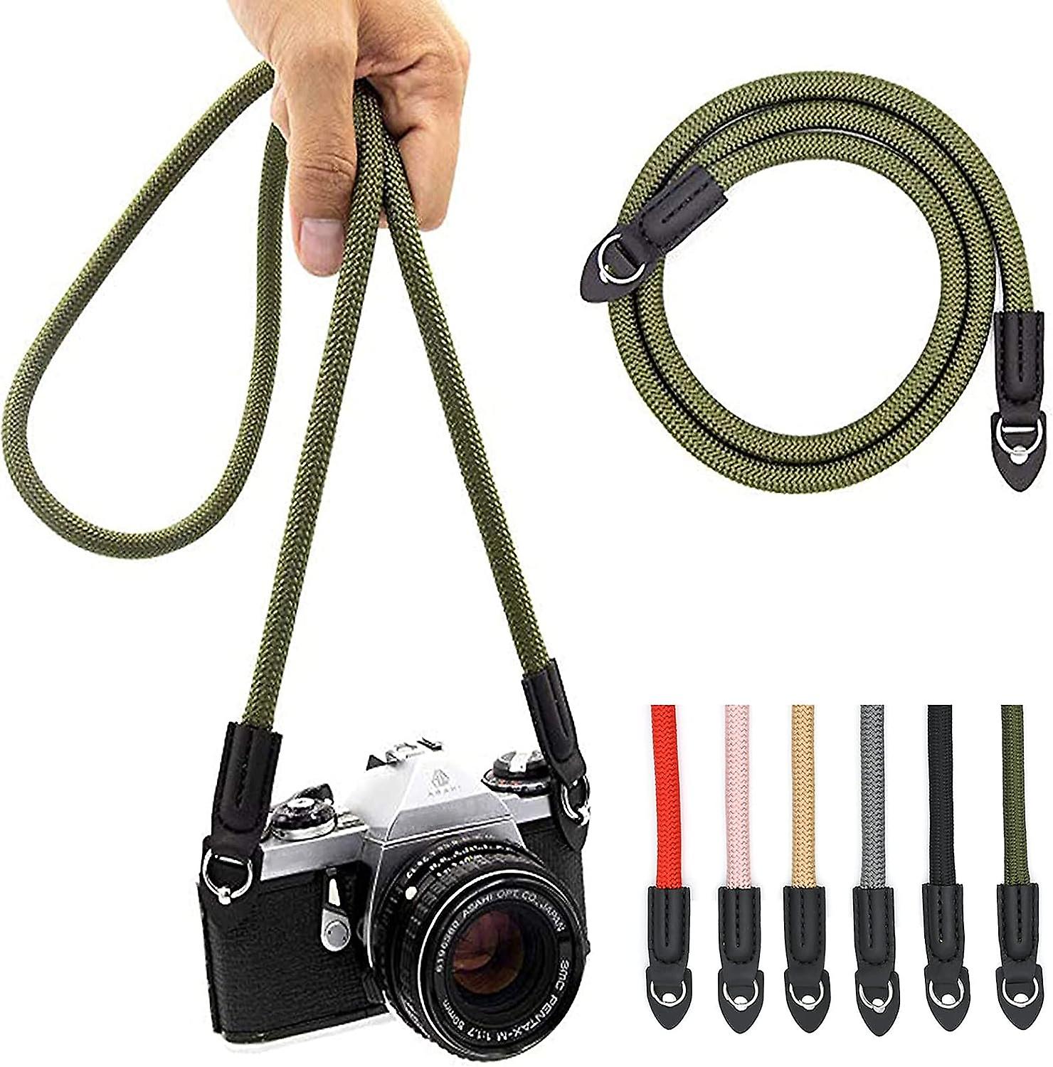 Camera Strap Vintage 100cm Nylon Climbing Rope Camera Strap Neck Shoulder Strap for Micro Single and DSLR