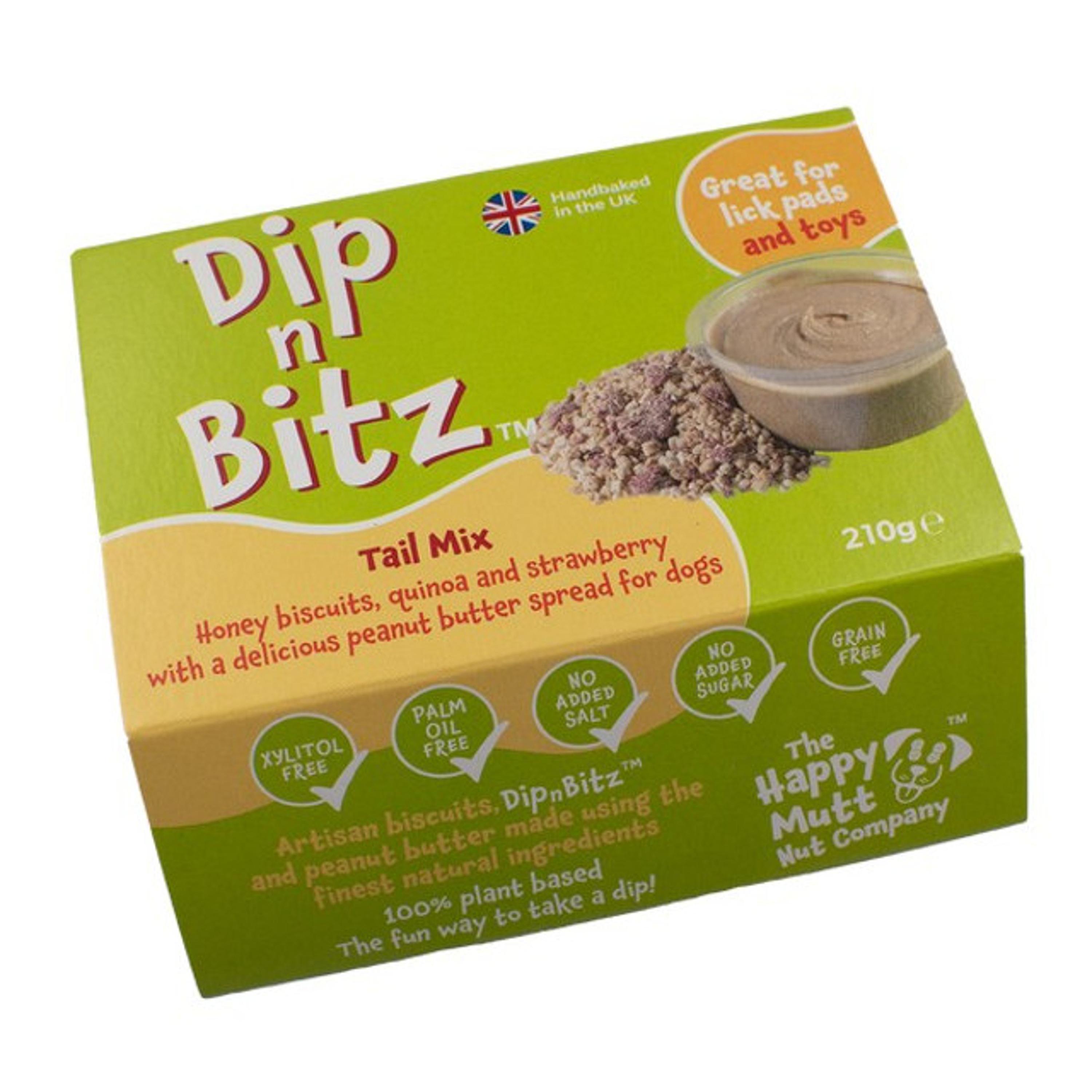 Dip N Bitz Tail Mix- Honey Biscuit, Strawberry and Quinoa Dog Treat 8 x 210g