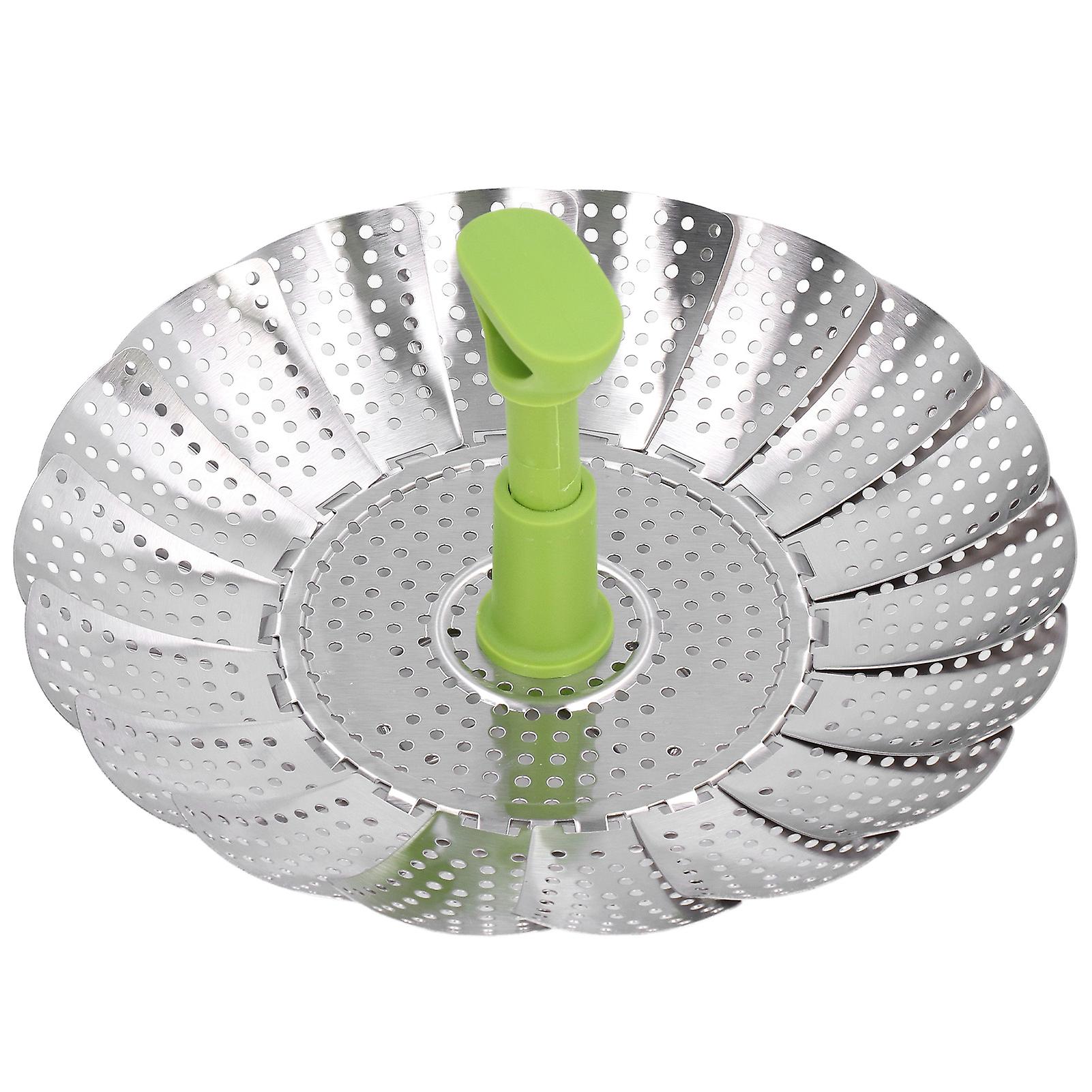 Multipurpose Stainless Steel Folding Steam Basket Rack, Silver