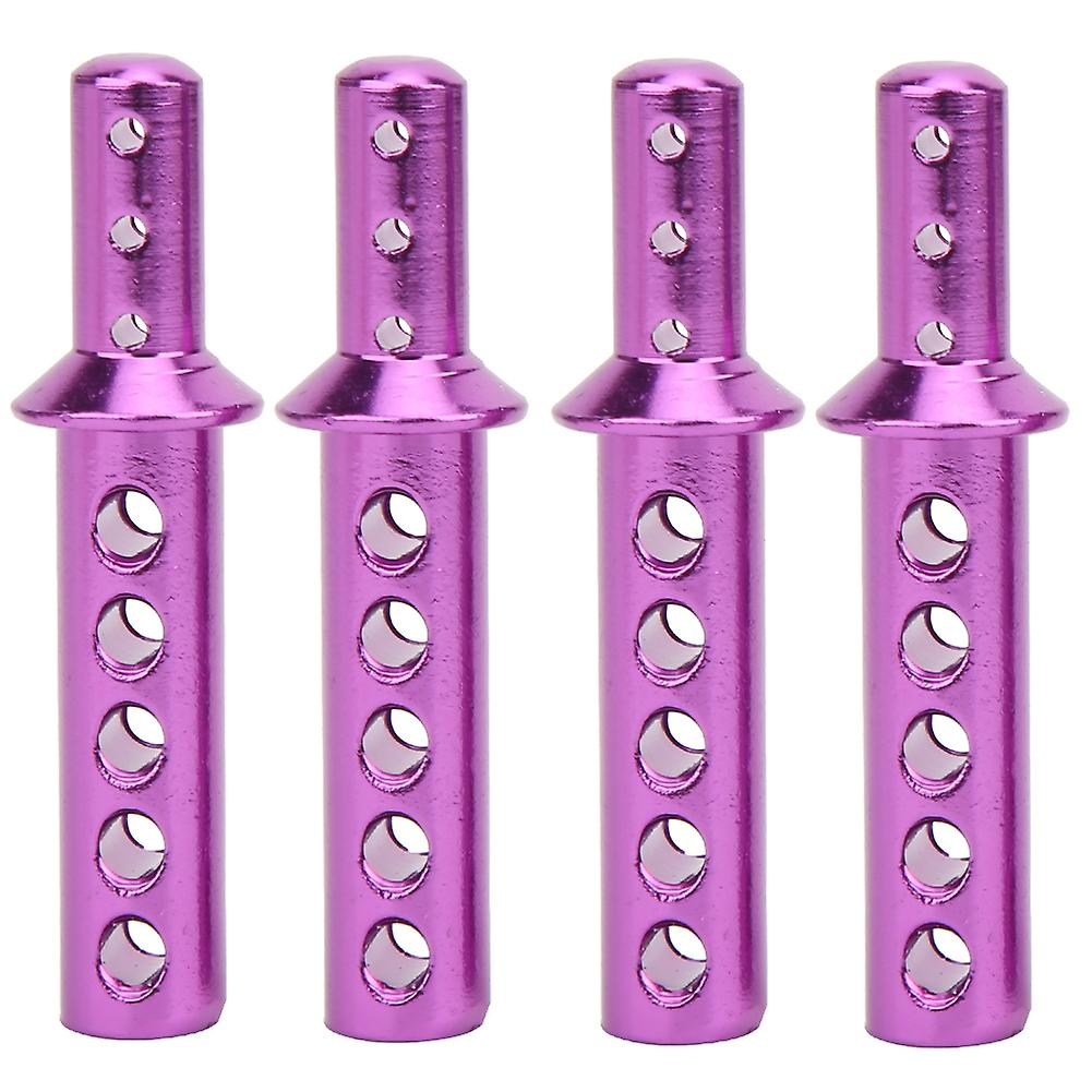 RC Shell Column, 4Pcs Aluminium Alloy Body Post Mount RC Car Shell Column Replacement Fit for HSP 94111 94108 94188 1/10 RC Car(Purple)