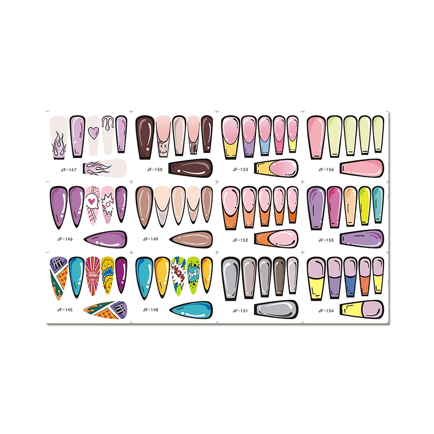 Nail Art Slider Self Adhesive Non-Fading Easy Paste 3D Effect DIY Removable Full Coverage Cartoon