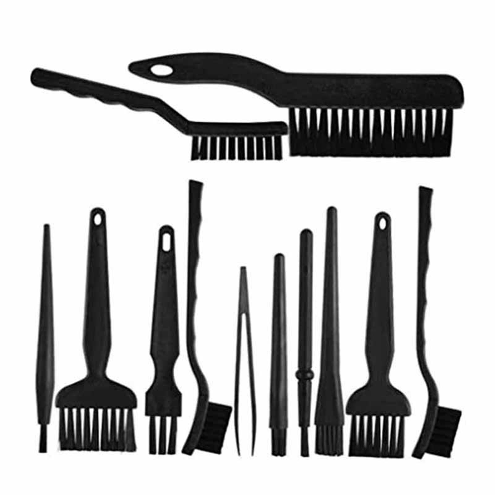 12Pcs Computer Cleaning Brush Kit with Tweezer ABS 12 Pieces