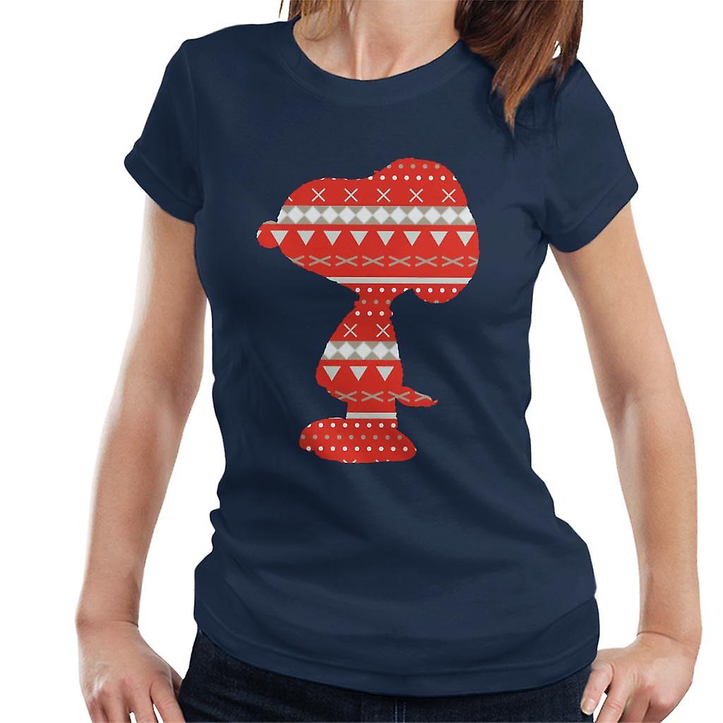 Peanuts Snoopy Red Pattern Silhouette Women's T-Shirt