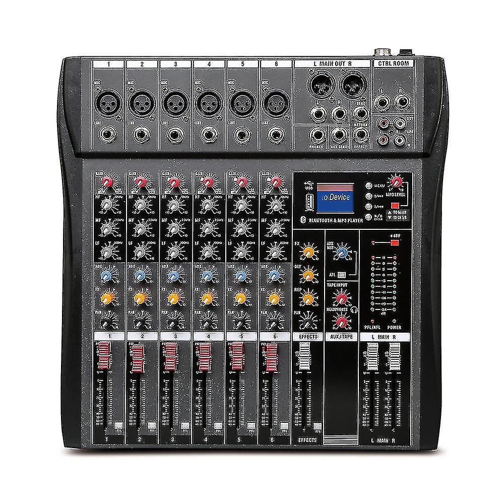 6-Channel Professional Mixer Computer Stage Recording Usb Sound Card High Low Tone Bluetooth Dj Model Number Certification