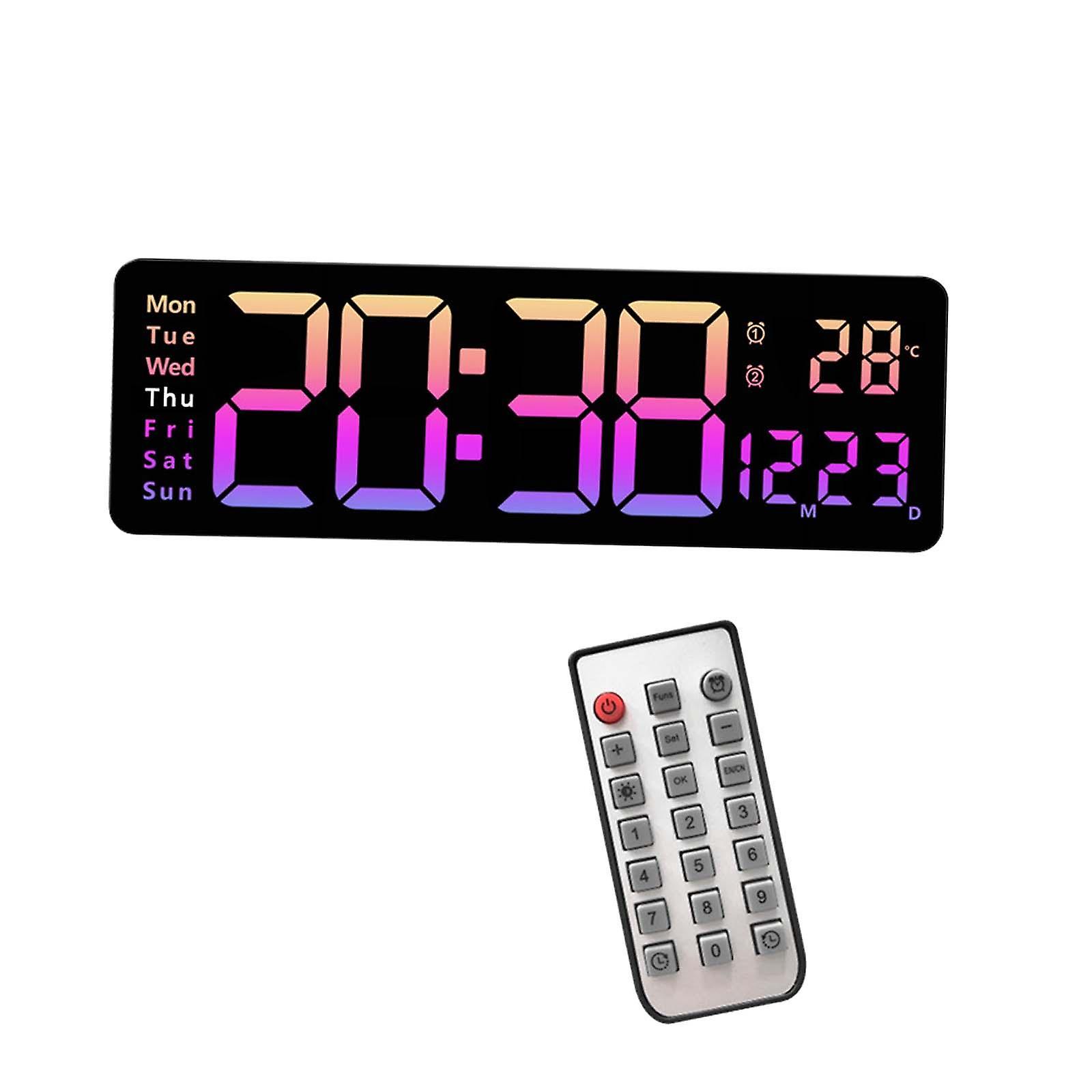 Large Wall Clock LED Display Timing Mute Power Memory Electronic Clock Digital Clock for Bedroom Home Office Classroom Decors