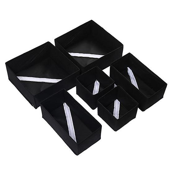 6Pcs/Set Various Sizes Cloth Storage Boxes Collapsible Durable Drawer Organizer Fabric Baskets Bins