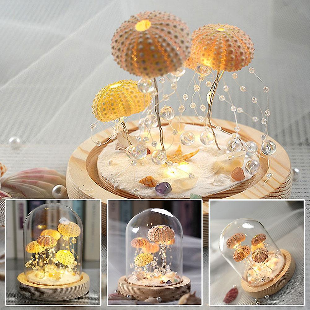 Handcrafted Jellyfish Shell Night Light Perfect Shell Lamp Gift