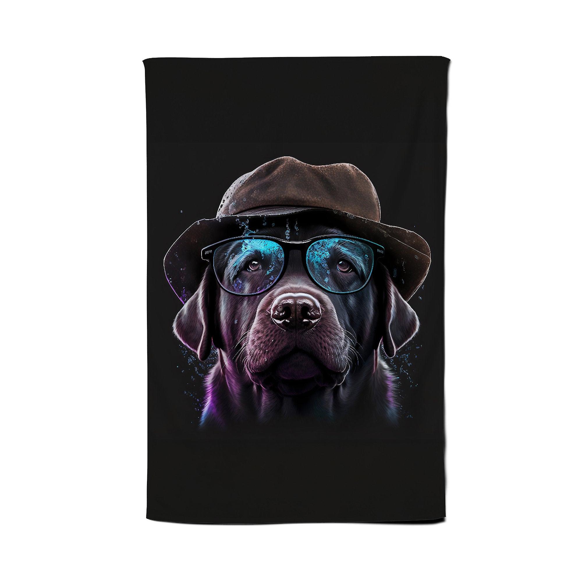 Labrador Retriever Dog Splashart Tea Towel