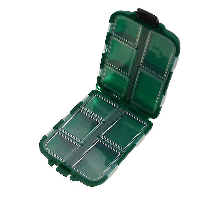 Small Waterproof Hard Fishing Tackle Box Portable Case Hooks Lure Baits Storage Box Containers For Storing Swivels Jigs Hooks Sinker 10 Compartments(2
