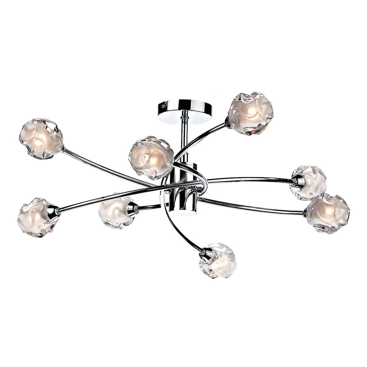 Seattle Semi Flush Ceiling Light Light Polished Chrome, 8x G9