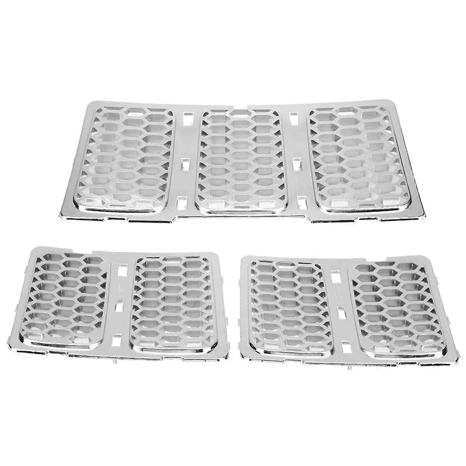 Car Front Silver Grills Mesh Universal Easy Installation Front Hood Grille Replacement Car Accessories