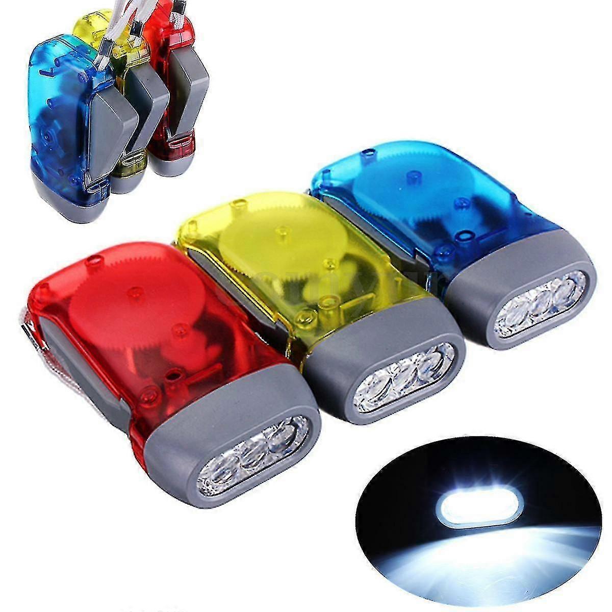 Hand Pressing Led Crank Power Dynamo Wind Up Flashlight Torch Night Lamp Light