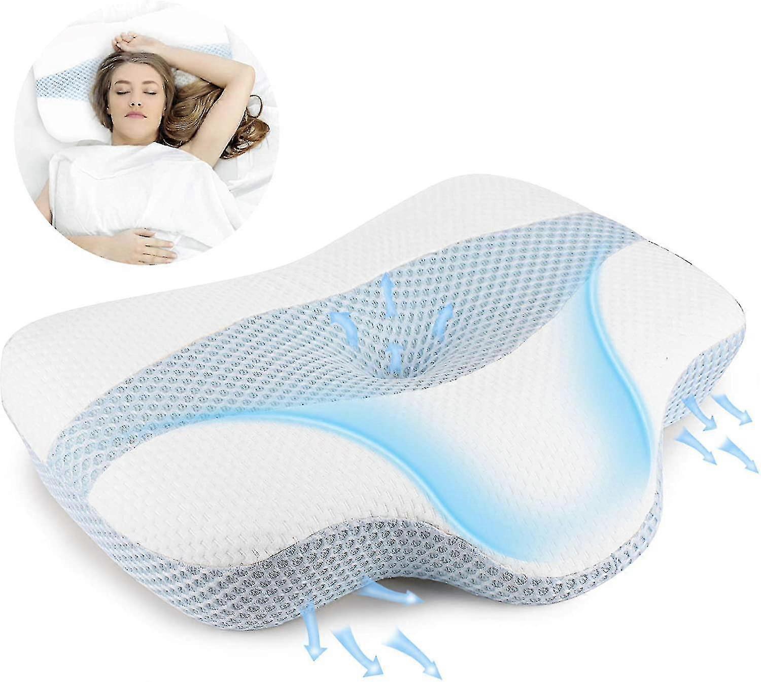 Cervical Memory Foam Pillow With Neck Support For Soft Sleep Relief From Neck And Shoulder Pain