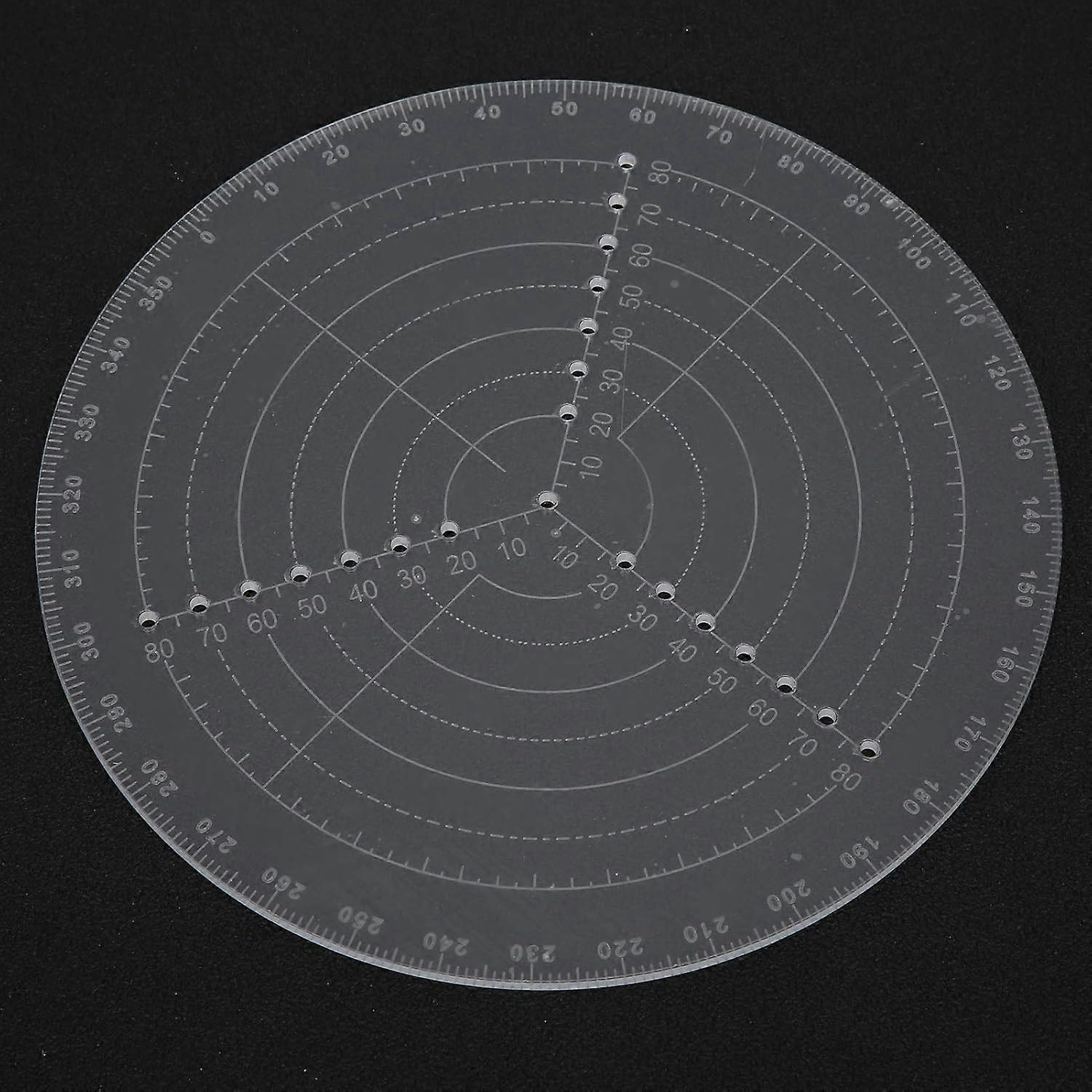 Round centre finding compass, 8 inch circle gauge wood turning centring ruler, clear drawing circles for wood lathe work