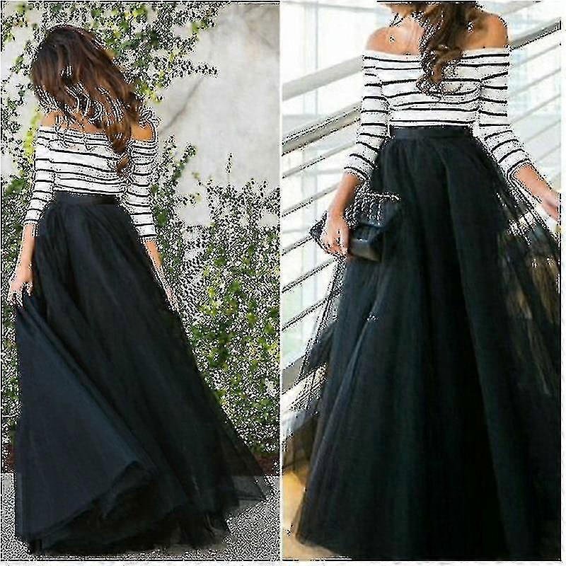 4 طبقات، أنيقة عالية الخصر، مطوي تول تنورة، الكرة ثوب