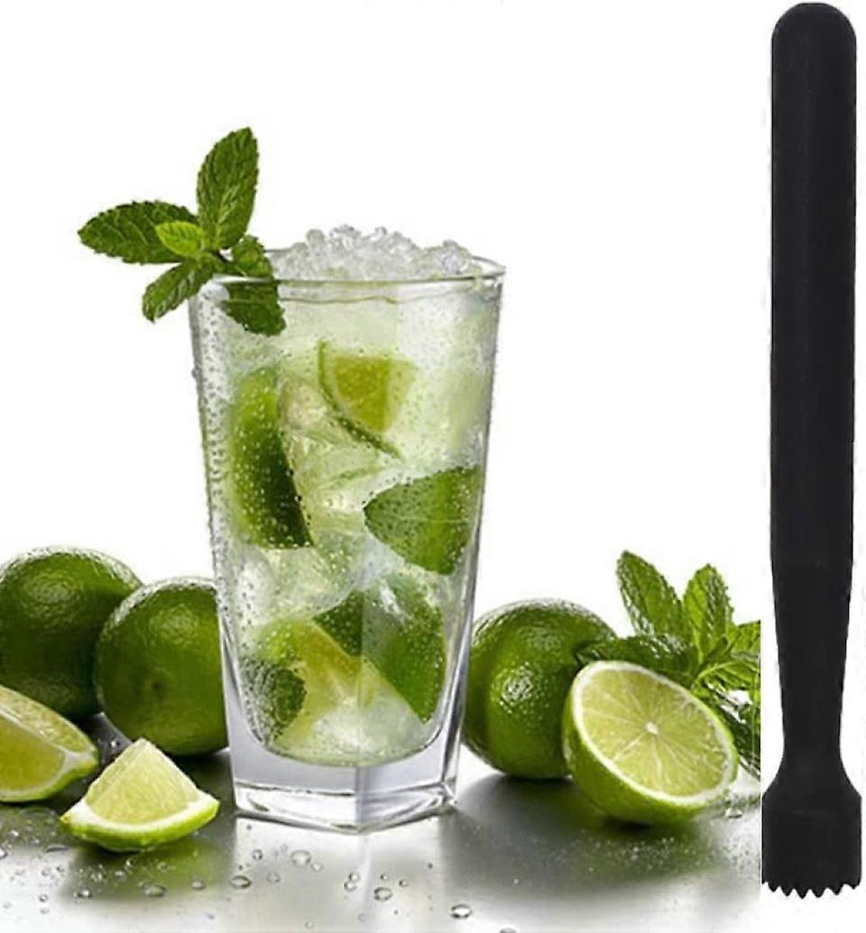 2pcs Ice Muddler,Black Cocktail Muddler,Lime Bar Muddler,20.7*2.4cm