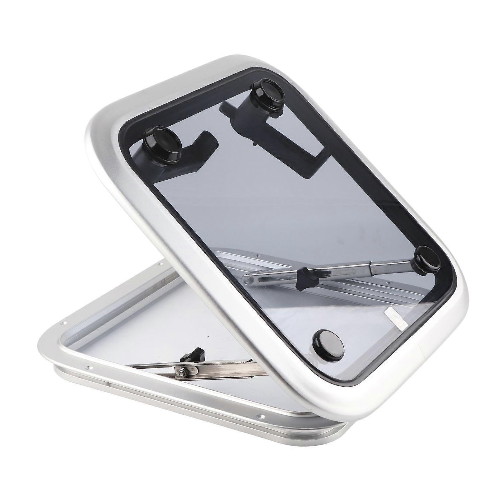 360x360mm Boat Ventilation Hatch Window Square Push Out Deck Porthole Skylights Escape Window for 323mm Thickness Marine Yacht RV E2U511