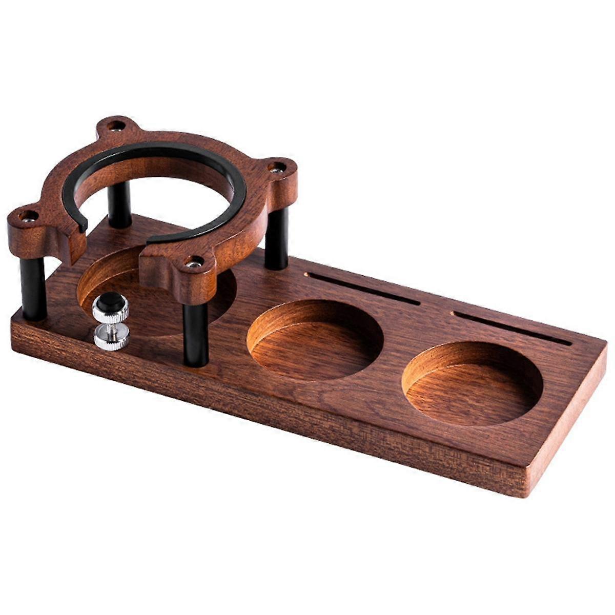 Wooden Coffee Tamper Station Base Tamper Holder Espresso Tamper Mat Non Slip for Shop Worktop Coffee Tool