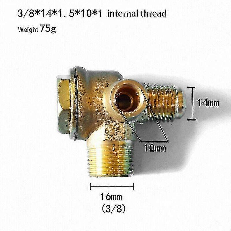 Air Compressor Check Valve, 3/8 X 5/9 X 1/8 Female Threaded Brass Valve With Threaded Connection For Compressed Air Tank And Compressor Piston Pump