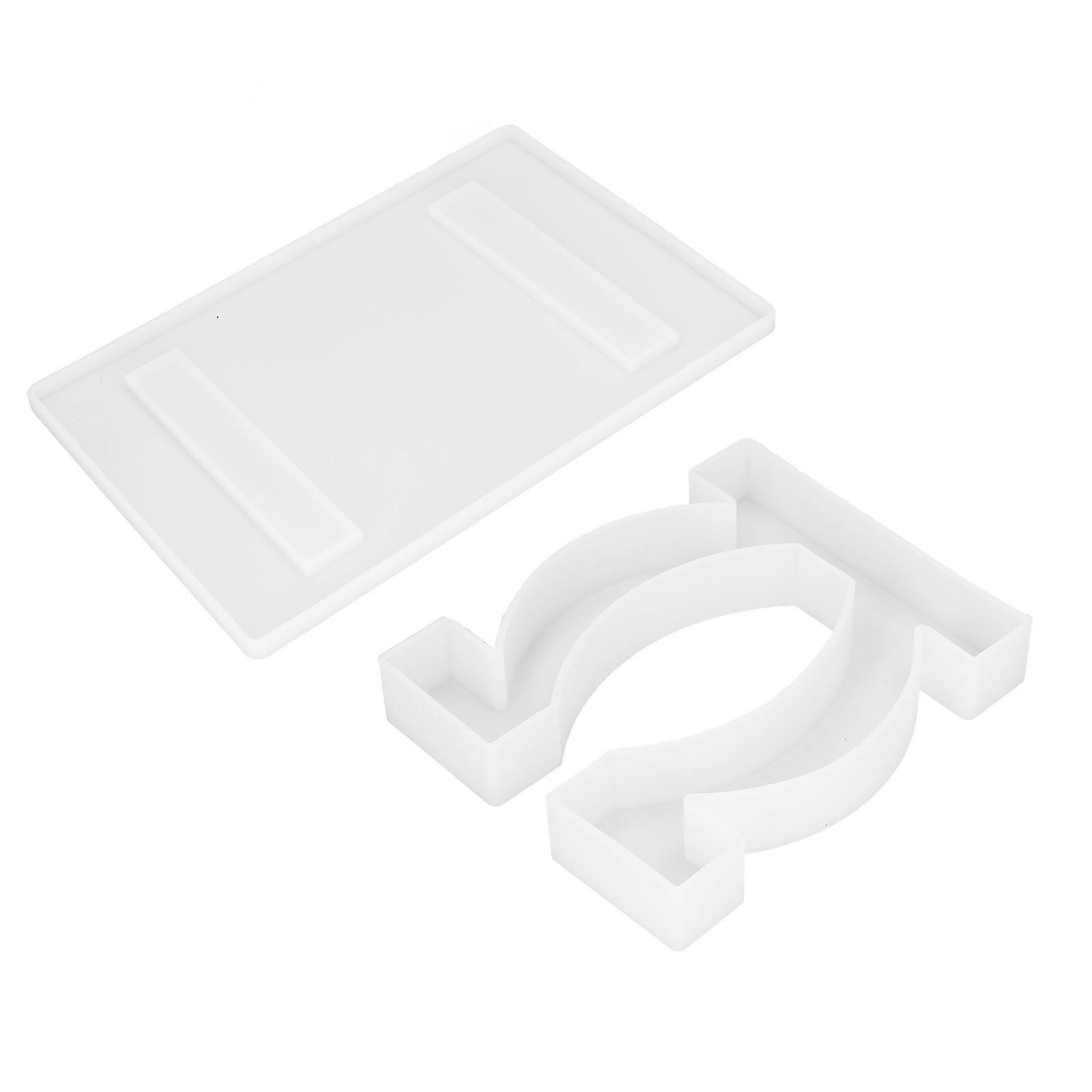 DIY Crystal Epoxy Mold Resin Computer Table Desk Rack Craft Silicone Mold Home Office Decor(O Shaped Feet Desktop Set 60784 )