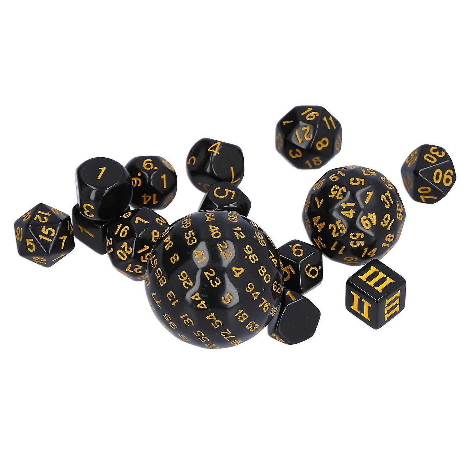 15 x Custom acrylic Polyhedral Dices 3-100 sides RPG Game Kit for Dice Rolling