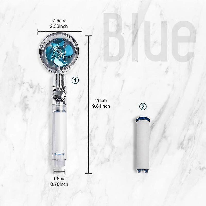 High qualityTurbo High Pressure Water Saving Shower Head 360 Degrees Rotating Spray Handle Showerhead Rainfall With Small Fan Bathroom