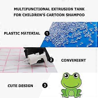 Kinder Cartoon Leere Emulsion Pressflasche Shampoo Spender Entzückender multifunktionaler Flüssigkeitsbehälter (Grüner Frosch, 300ML)