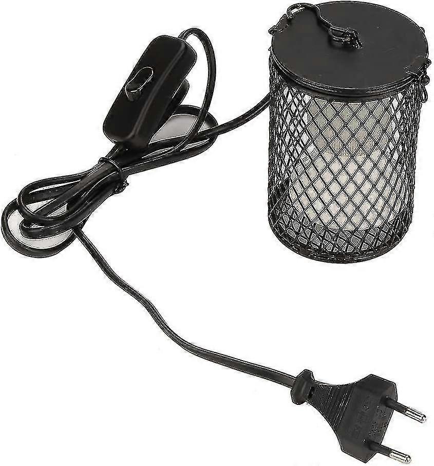 מנורת חום זוחלים 100w, מנורת חימום פולט אינפרא אדום קרמיקה לצבים, אפרוחים, לטאה, נחש (שחור האיחוד האירופי)