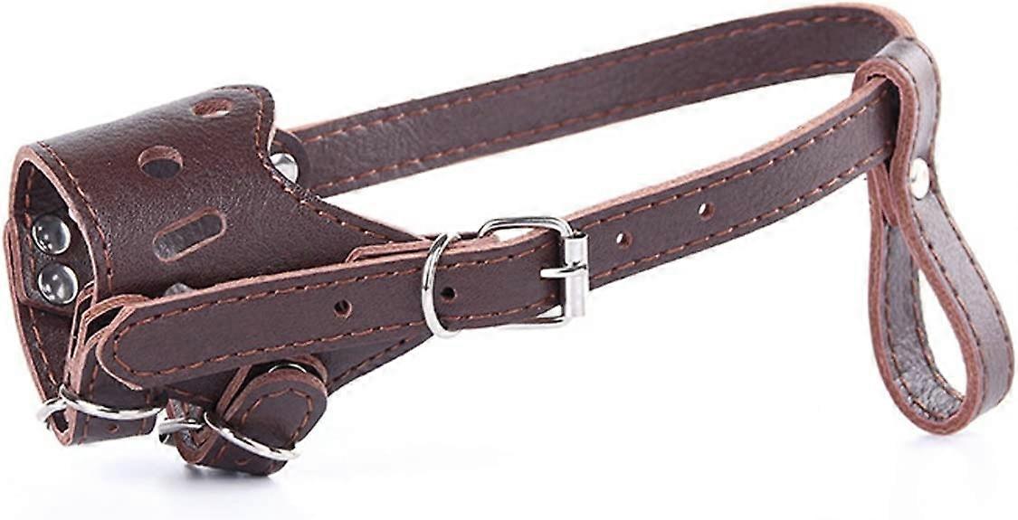 Petcute Dog Muzzle Anti Bark Muzzle For Small Large Dogs Adjustable Leather Dog Muzzle