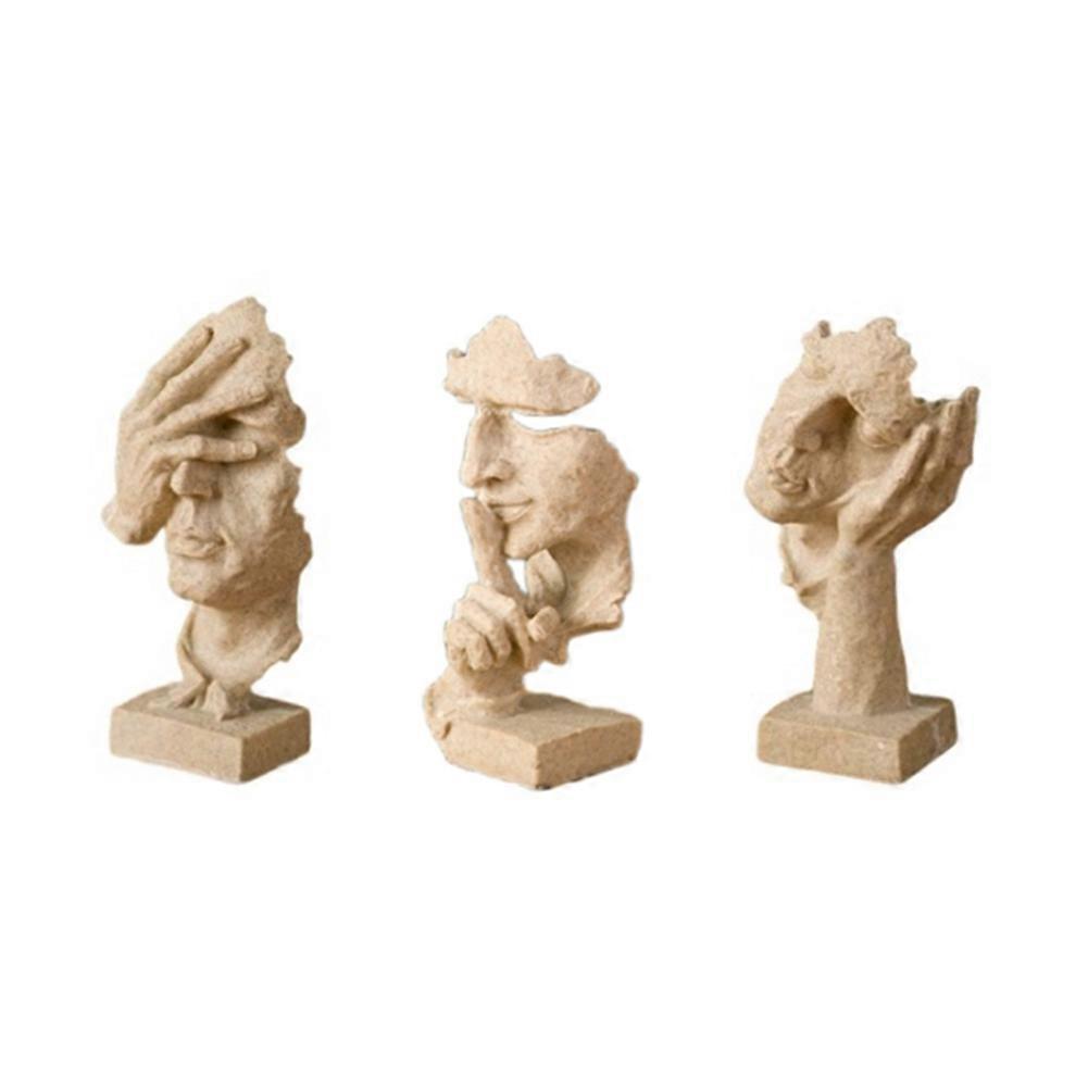Statue Abstract Resin Desktop Ornaments Sculpture Miniature Figurines Face Character Nordic Art Cra