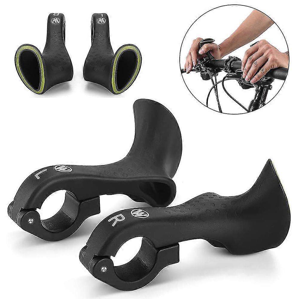 1 Pair Mountain Bike Handlebar Ends 22.2mm Bicycle Bar Ends Nylon Handle Bar Grips Ergonomic Design Cycling Accessories For Road Mtb
