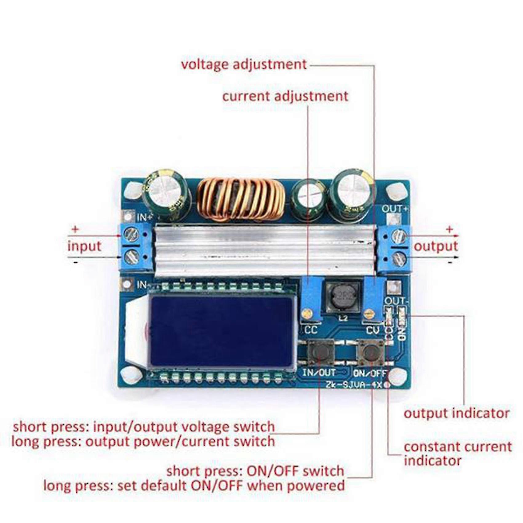 35w Dc 5.5-30v To 0.5-30v Adjustable Digital Lcd Display Automatic Buck Boost Converter Power Modul