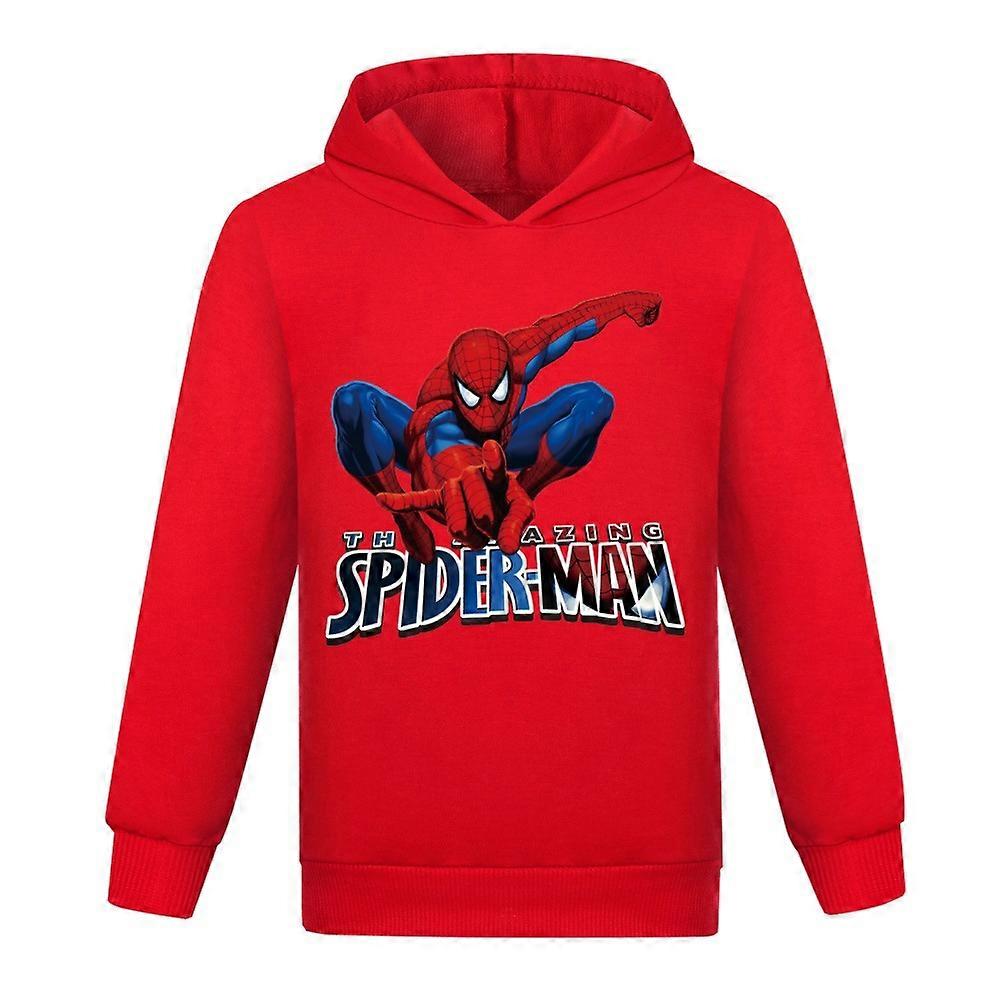 Moletom com Capuz Casual para Crianças e Meninas com Estampa de Homem-Aranha Presentes de Natal - 4