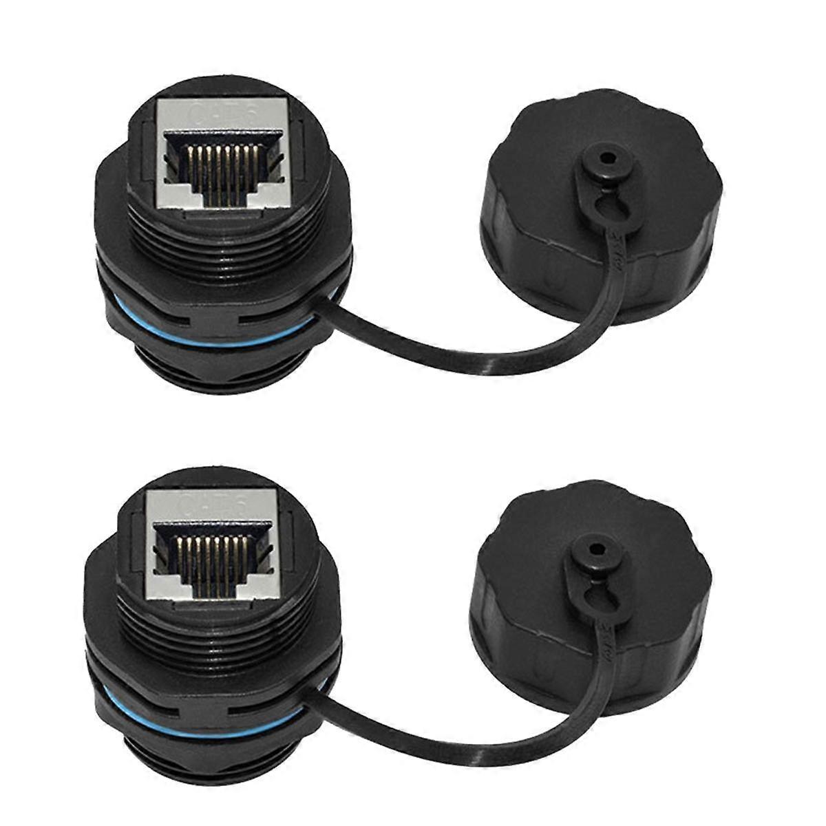 2PCS RJ45 Panel Mount Coupler, IP68 Shielded Industrial Panel Mount Ethernet LAN Through Connector