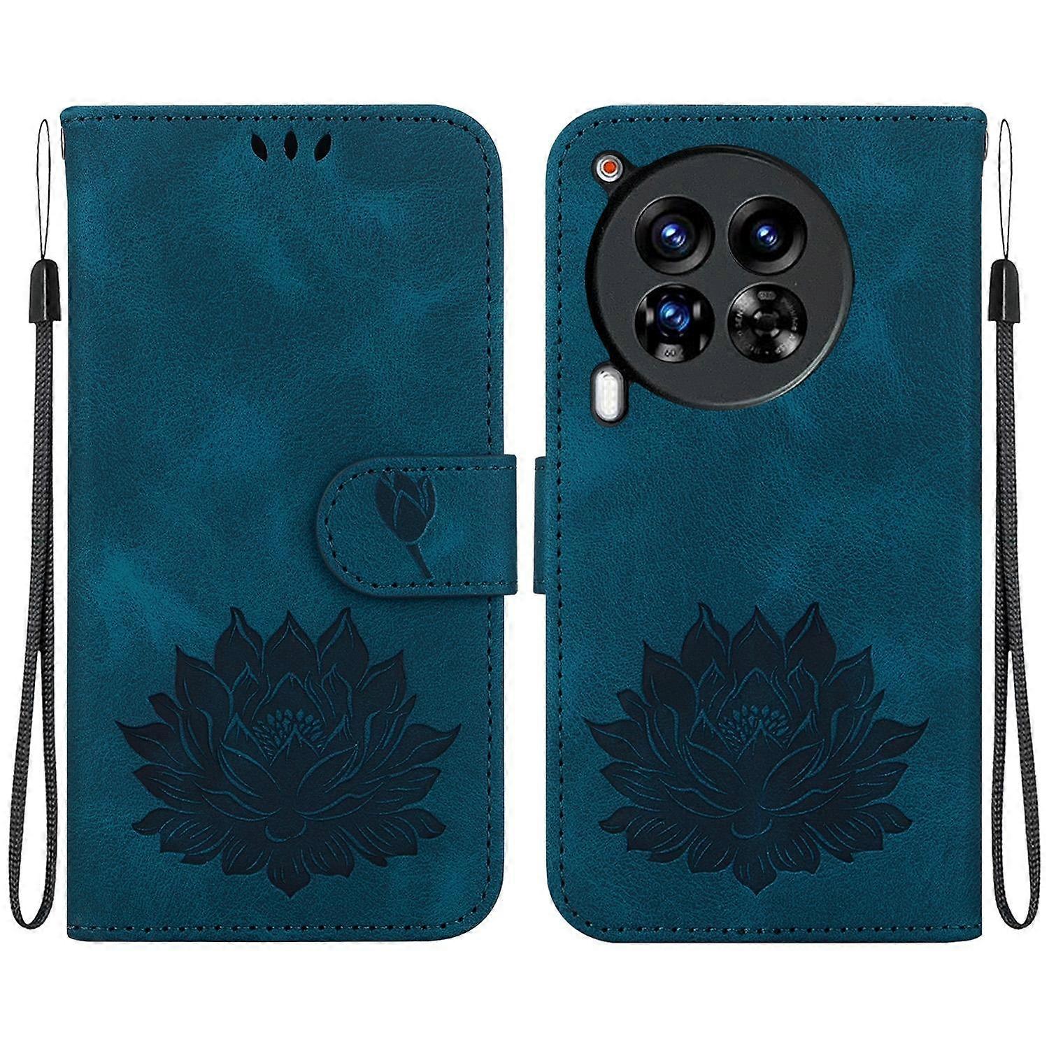 Lotus Embossed PU Case For Tecno Camon 30 Premier 5G